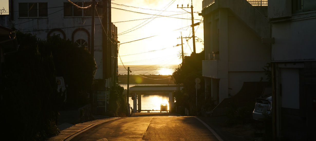 夕暮れの街並み